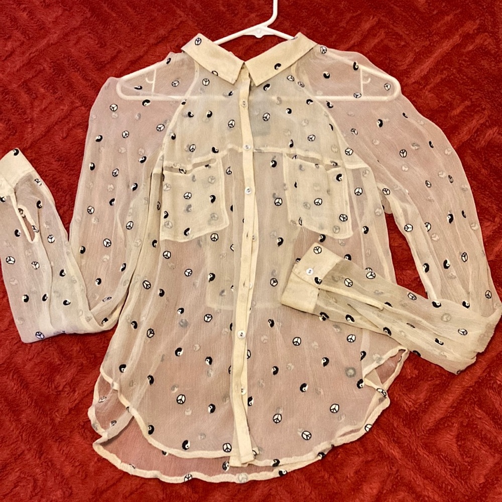 Sheer Peace and Yin yang blouse ☯️